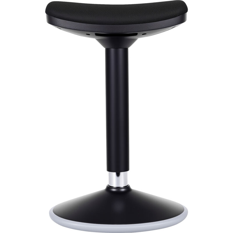 foto del prodotto wiltec sgabello sit stand nero, sgabello girevole regolabile in altezza fino a 82 cm, max 135 kg, sgabello ergonomico per casa, ufficio, officina
