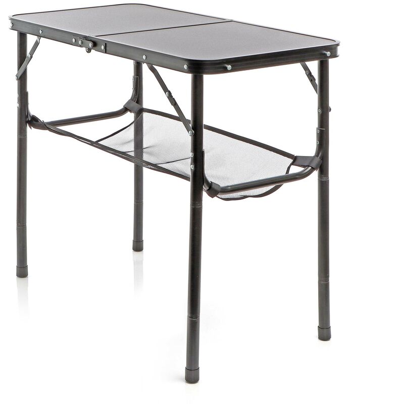 immagine 0 del prodotto wiltec tavolo da campeggio portatile in alluminio 80x40cm regolabile in altezza 70 56 44 33cm nero