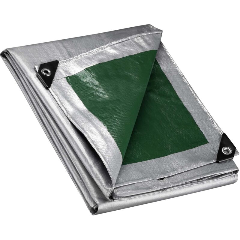 foto del prodotto wiltec telone occhiellato verde 4 x 5 m resistente alle intemperie e a raggi uv, impermeabile, robusto telo di protezione in polietilene 120 g m 