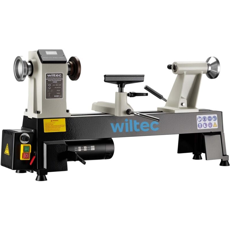 foto del prodotto wiltec tornio per legno, 3 variazioni di velocit 50 1450, 1250 2800 e 2800 3800 rpm, macchina da banco per tornitura