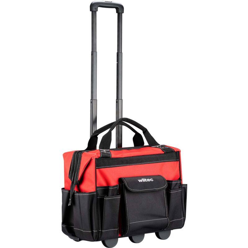 foto del prodotto wiltec trolley porta attrezzi 46 x 25 x 37 cm, portata 40 kg, valigetta porta attrezzi con ruote, 19 scomparti, carrello per attrezzi con base