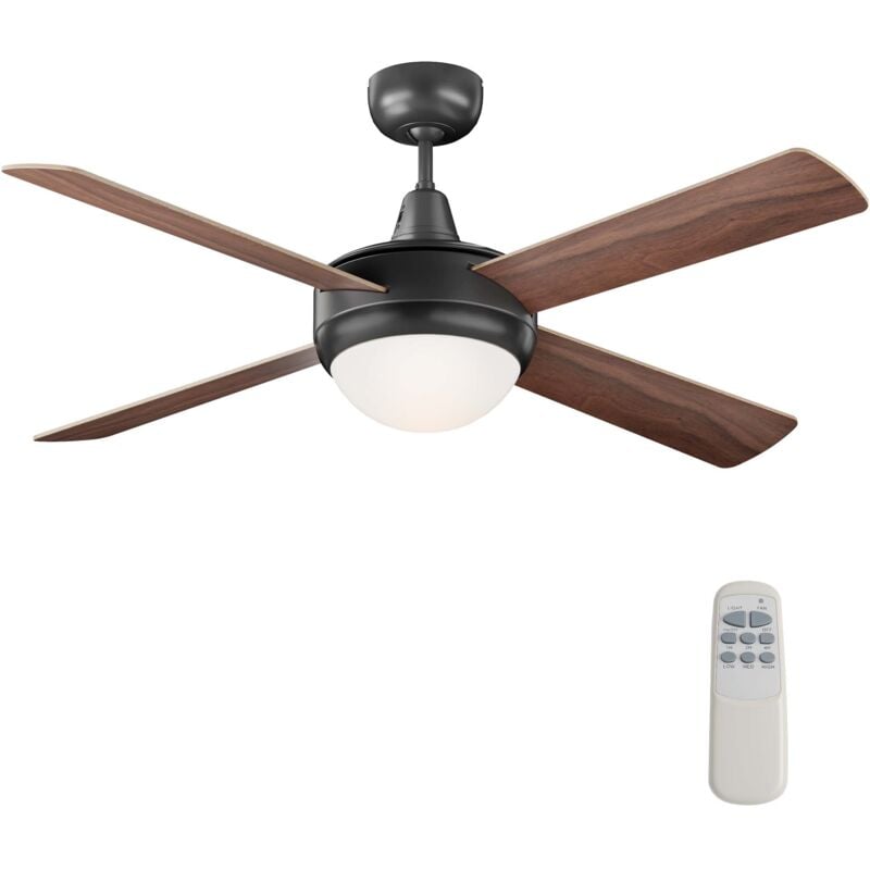 foto del prodotto wiltec ventilatore da soffitto 122 cm con 4 pale, lampadario ventilatore con 3 velocit , telecomando, timer, modalit estiva e invernale, 53 w
