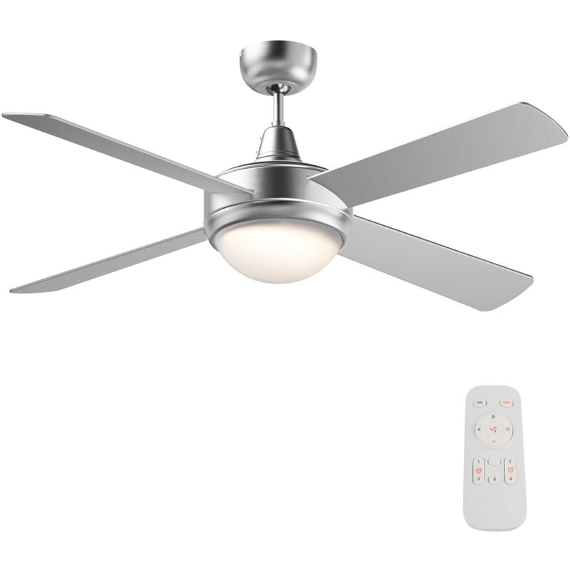 foto del prodotto wiltec ventilatore da soffitto 130 cm con 4 pale, lampadario ventilatore con 3 velocit , telecomando, timer, modalit estiva e invernale, 65 w