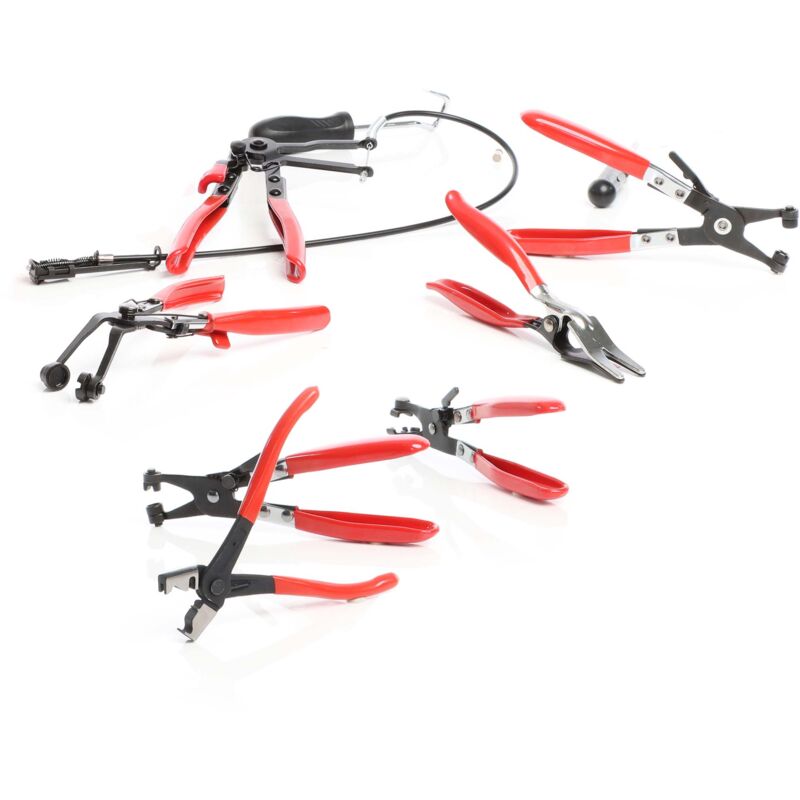 foto del prodotto wiltec xpotool set di pinze per fascette stringitubo serraggio tubi 9 pz. attrezzi con morsetti officina