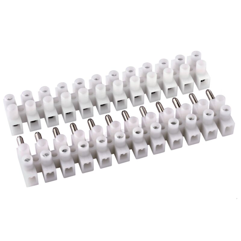 foto del prodotto wimex morsettiera mammut, con spina di unione, 2,5mm , 12 poli, 450v 24a, bianco 6030110