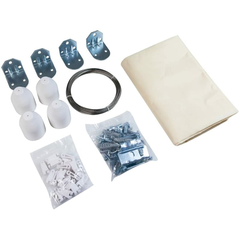 foto del prodotto windhager set completo per pergola o giardino d inverno, 270 x 140 cm, bianco crema, 10868