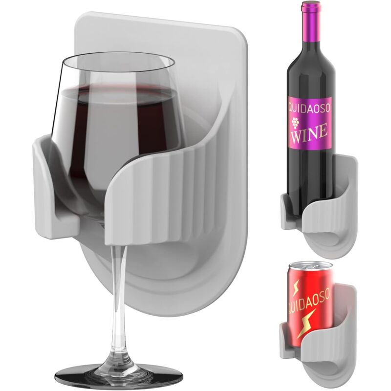 foto del prodotto wine glass holder, tumbler holder, silicone wall mounted cup holder for bathroom rv truck, beer wine birthday gift,3pcs