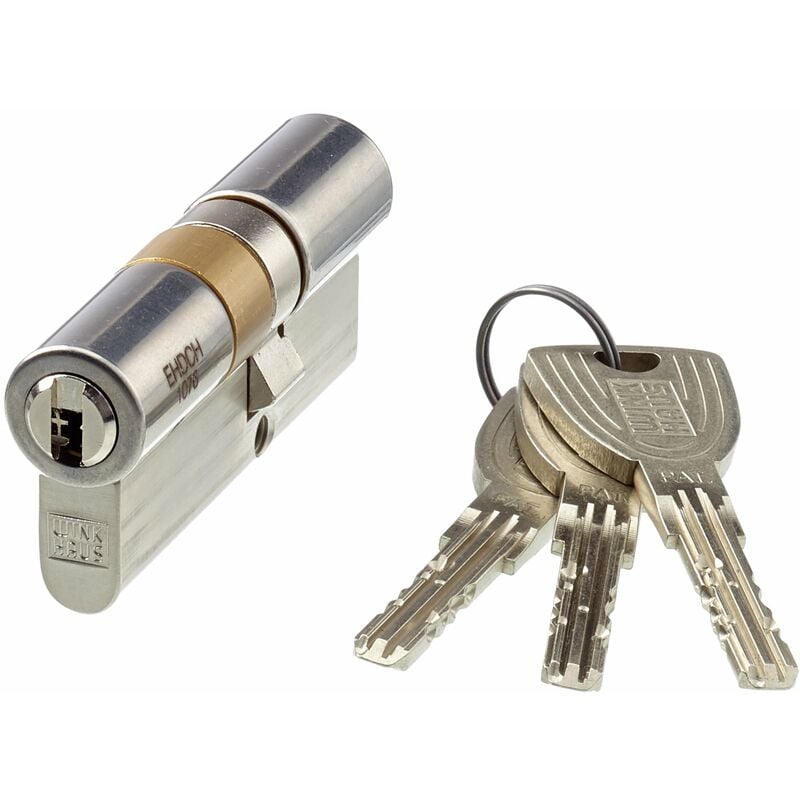 foto del prodotto wink casa, profesioneller incasso doppio cilindro key tec x tra di alta qualit per schl er con cilindro profilato, 28 40 mm, in ottone nichelato