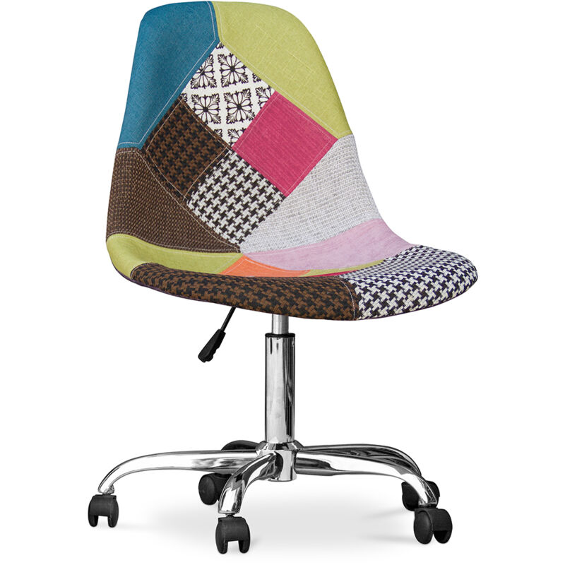 foto del prodotto winner sedia da ufficio con rotelle sedia da scrivania rivestita in patchwork simona multicolore