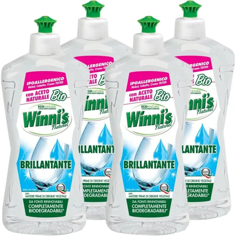 foto del prodotto winni s naturel brillantante per lavastoviglie, aceto bio 4x250ml ipoallergenico