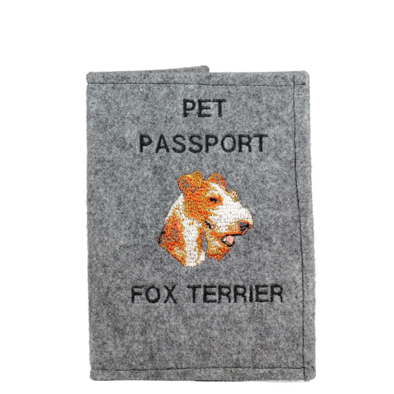 foto del prodotto wire fox terrier portapassaporto per cani, portadocumenti, regalo per viaggiatori di art dog