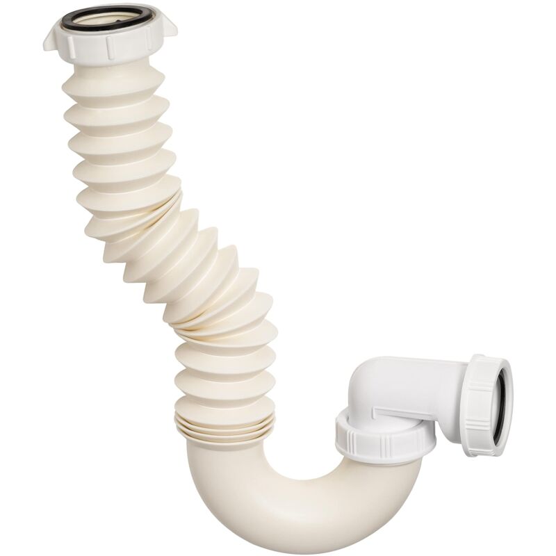 foto del prodotto wirquin 30720029 sifone per lavabo con raccordo di scarico estensibile, bianco