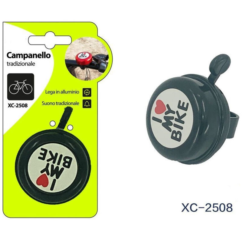 foto del prodotto wisdom campanello tradizionale lega alluminio i love my bike attacco universale xc 2508 