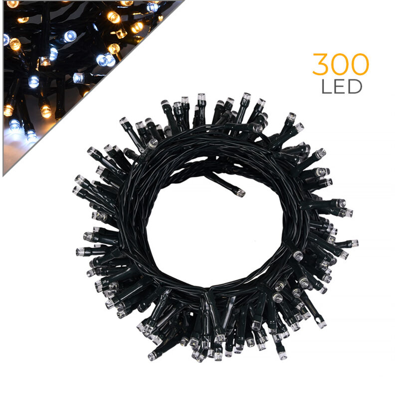 foto del prodotto wisdom catena di luci 300 led bianchi e gialli versatile sicura e resistente all acqua ideale per interni ed esterni