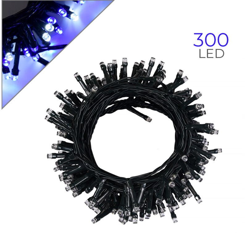 foto del prodotto wisdom catena luminosa natalizia 300 led luci bianche e blu versatilita interni esterni basso consumo