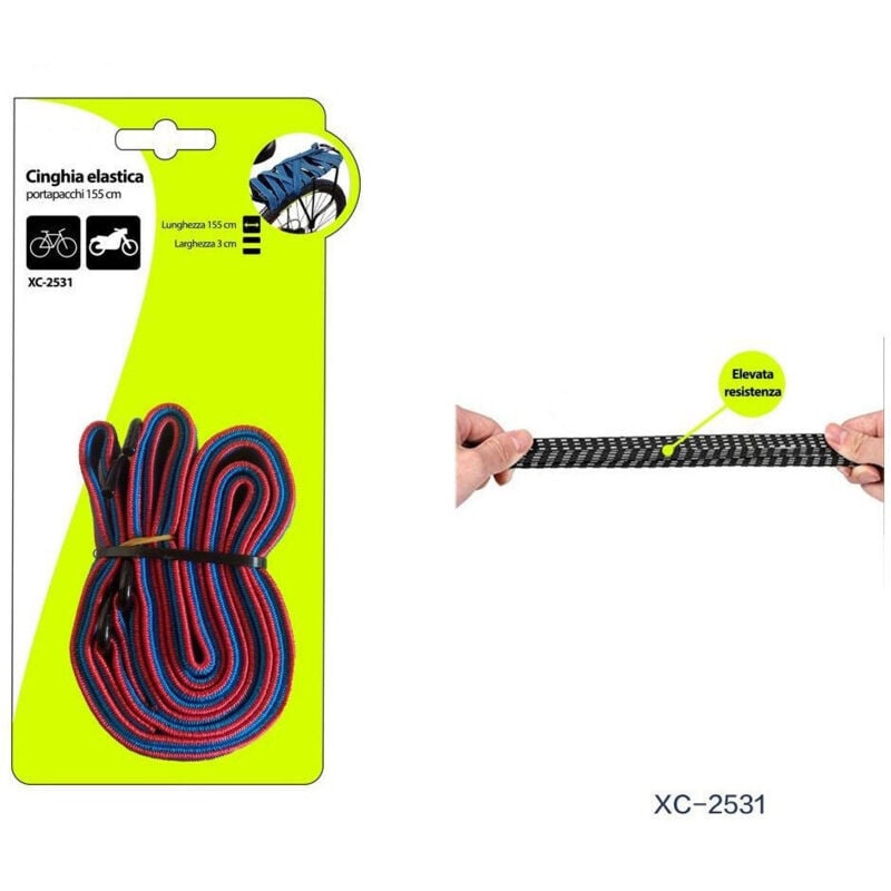 foto del prodotto wisdom cinghia elastica portapacchi cavo 155 cm per bicicletta moto resistente xc 2531 
