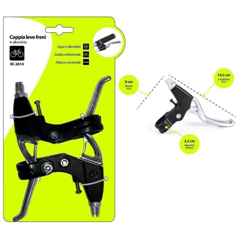foto del prodotto wisdom coppia leve freni in alluminio attacchi universali per bici bicicletta xc 2614 