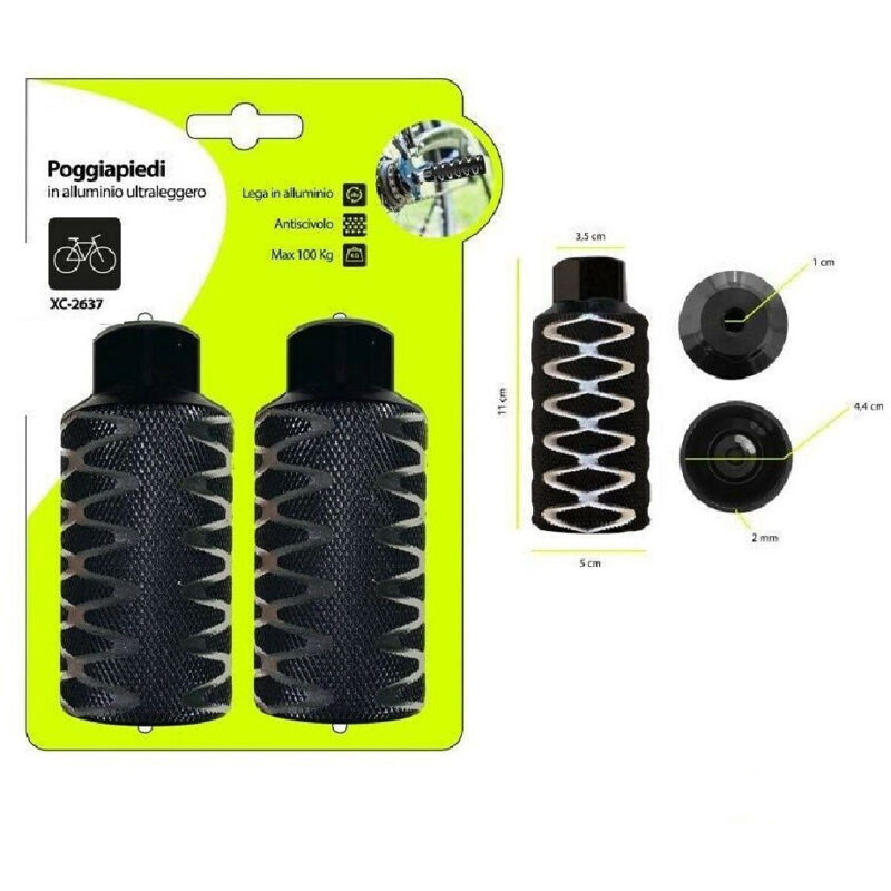 foto del prodotto wisdom coppia poggiapiedi in alluminio leggero antiscivolo per bici max. 100 kg xc 2637 