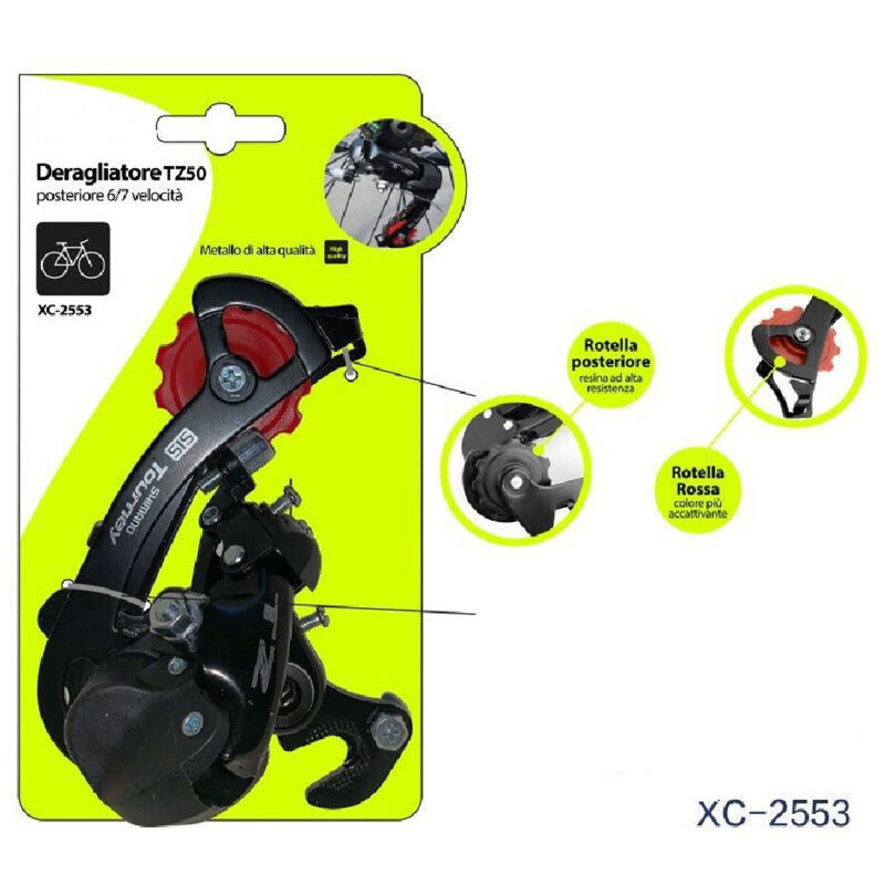 foto del prodotto wisdom deragliatore tz50 posteriore 6 7 velocit in metallo per bicicletta bici xc 2553 