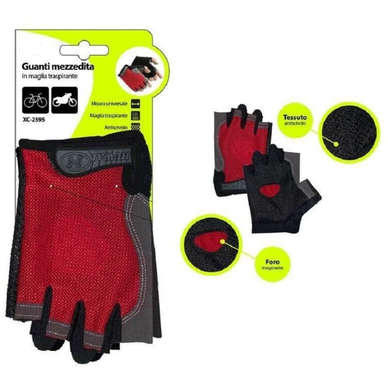 foto del prodotto wisdom guanti mezzedita antiscivolo in maglia traspiranti universali bici moto xc 2595 