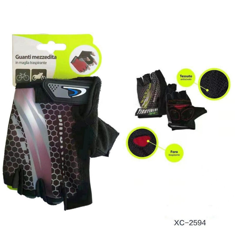 foto del prodotto wisdom - guanti mezzedita in maglia traspiranti antiscivolo universali bici moto xc-2594 -