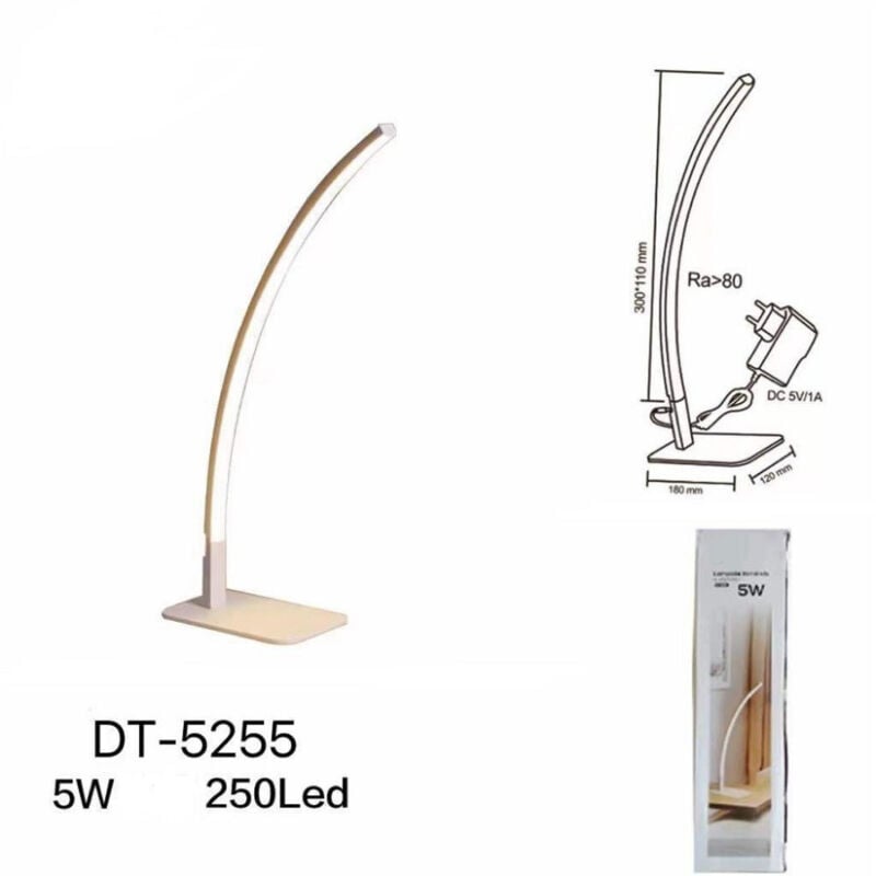 immagine 0 del prodotto wisdom lampada da scrivania led 5 watt lineare curvo design moderno per tavolo dt 5255 