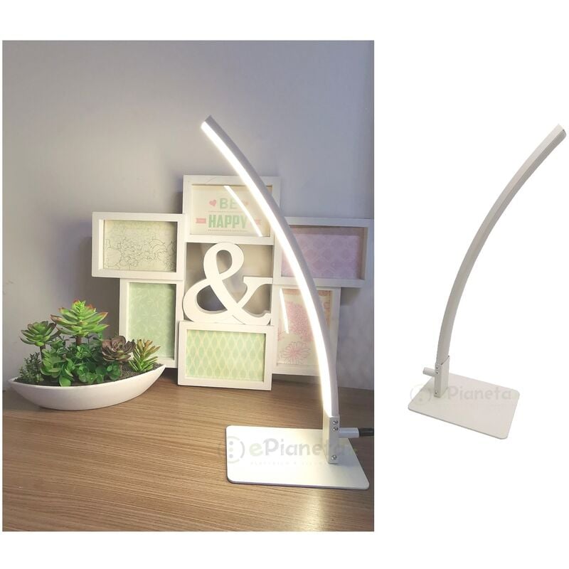foto del prodotto wisdom lampada da scrivania led 5w bianco lineare curvo design moderno luce naturale lume per comodino tavolo