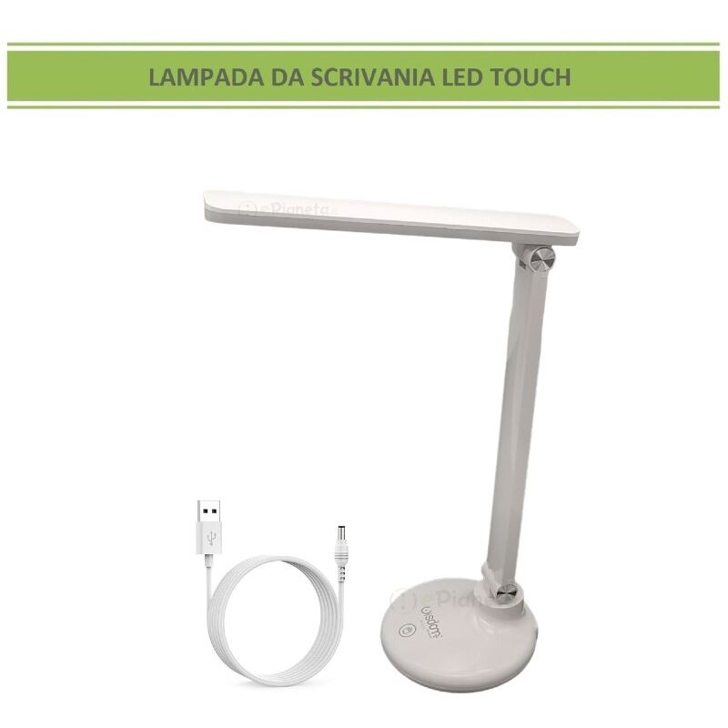 foto del prodotto wisdom lampada da scrivania lineare led touch luce lettura ricaricabile usb bianco orientabile lume tavolo comodino design moderno