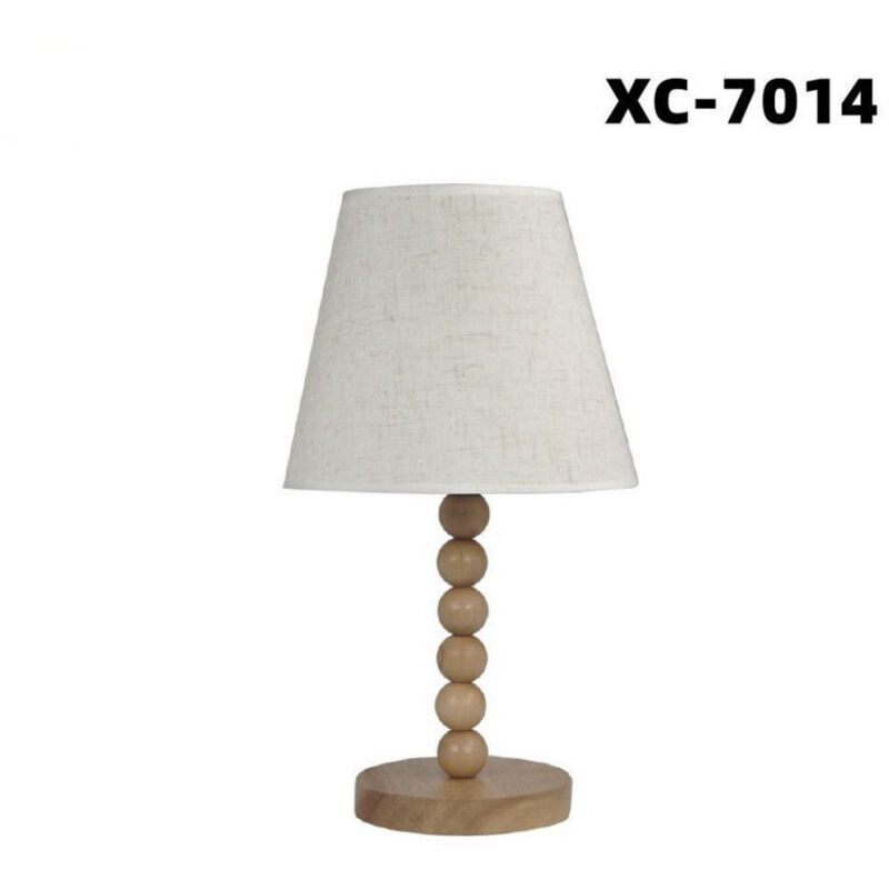 foto del prodotto wisdom lampada tavolo con base in legno con motivo paralume bianco attacco e27 xc 7014 