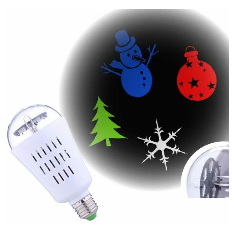 foto del prodotto wisdom lampadina deco di natale led rgbw e27 proiettore con immagini natalizie