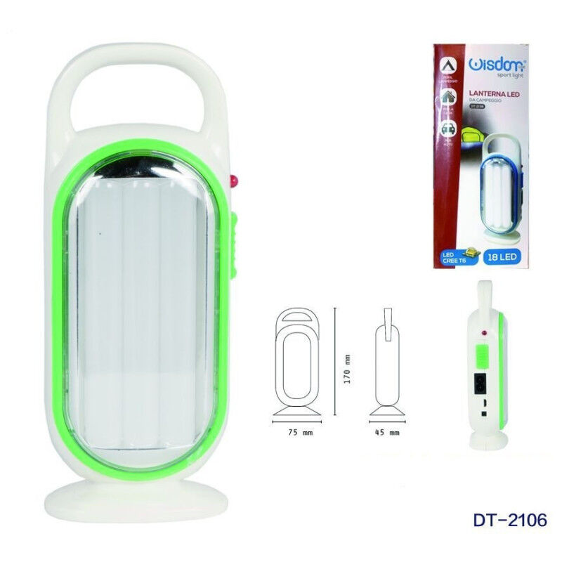 foto del prodotto wisdom lanterna led da campeggio per auto casa 18 led cree t6 lampada portatile dt 2106 