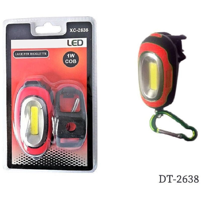 foto del prodotto wisdom luce faro fanale led 1 watt cob per bicicletta bici ciclismo sicurezza dt 2638 