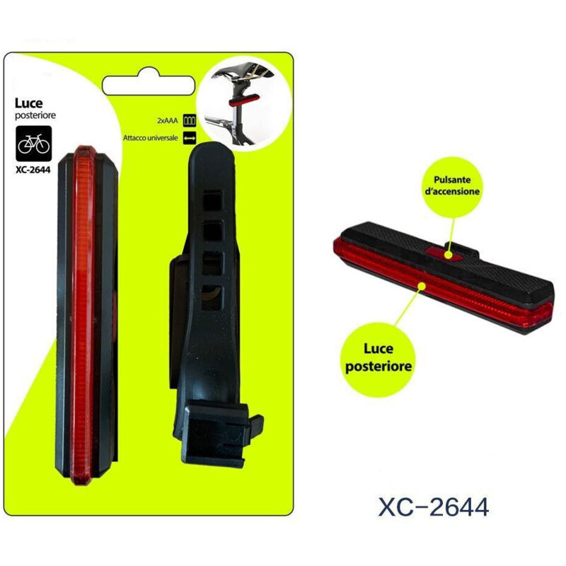 foto del prodotto wisdom luce posteriore a batteria per bici fanale bicicletta attacco universale xc 2644 