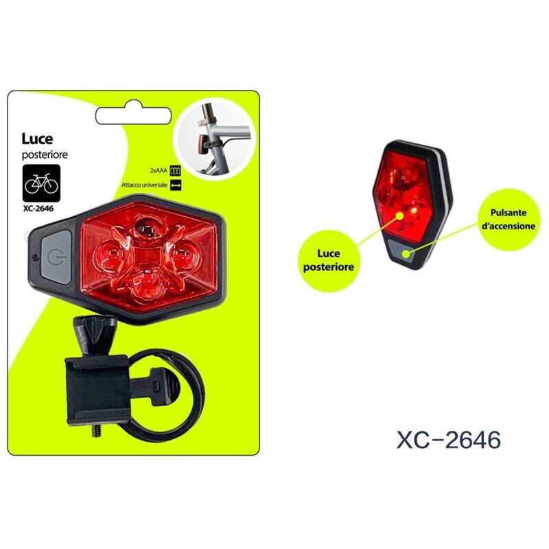 foto del prodotto wisdom - luce posteriore bici bicicletta attacco universale pulsante accensione xc-2646 -