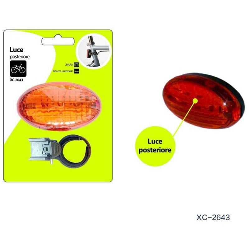 foto del prodotto wisdom luce posteriore per bici fanale fanalino bicicletta attacco universale xc 2643 
