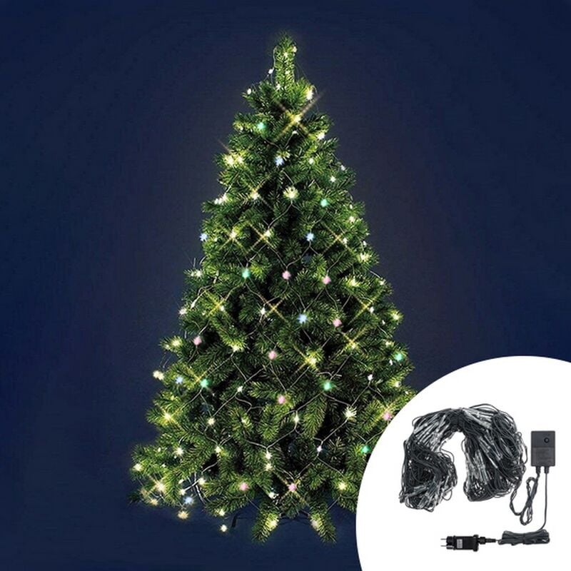 foto del prodotto wisdom mantello a rete di luci per albero di natale da 180cm a 210cm 198 led multicolore