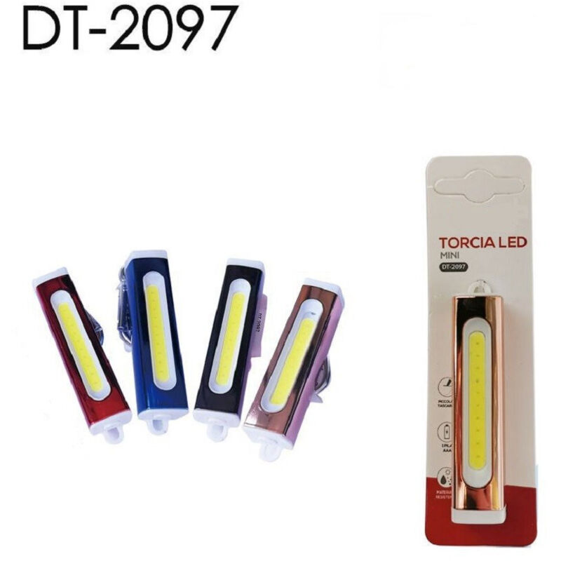 foto del prodotto wisdom mini torcia led cob in alluminio portachiavi tascabile ip20 vari colori dt 2097 