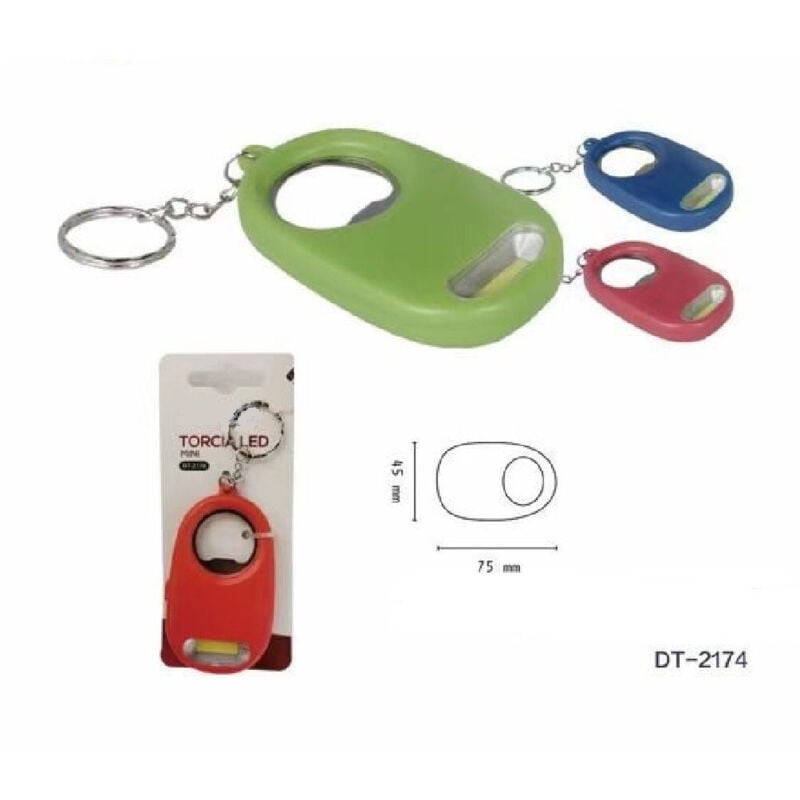 foto del prodotto wisdom - mini torcia portachiavi led cob tascabile con apribottiglia vari colori dt-2174 -
