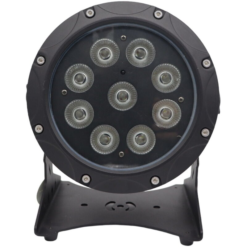 foto del prodotto wisdom par led a batteria 9x10w dmx rgbwauv 6 in 1 wi fi ip65
