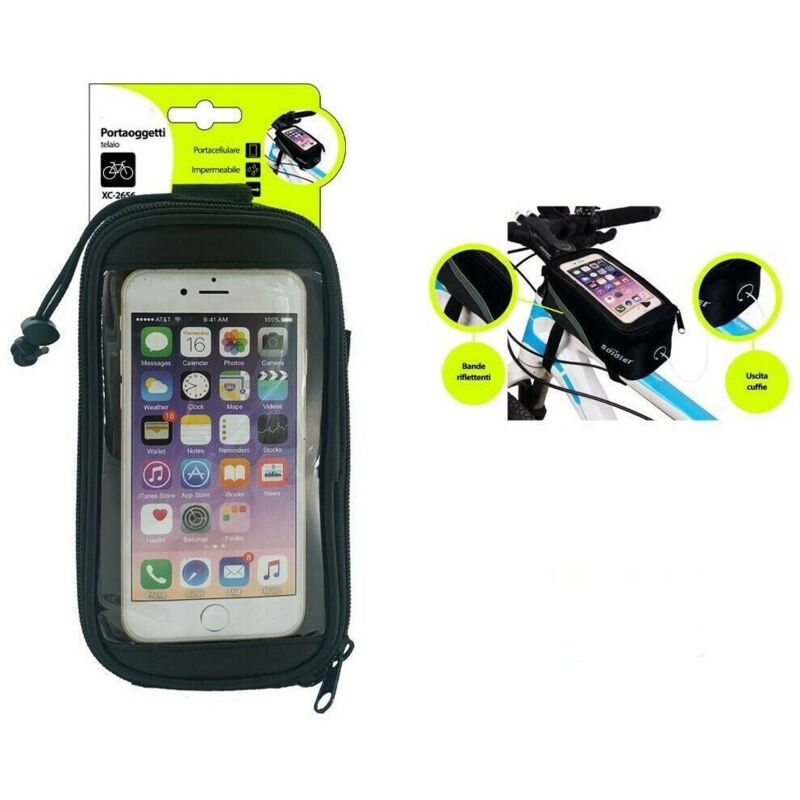 foto del prodotto wisdom portacellulare oggetti smartphone impermeabile per telaio bici bicicletta xc2656 