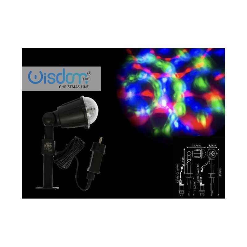 foto del prodotto wisdom proiettore faretto led rgb w per esterno giochi di luce natalizi luci disco