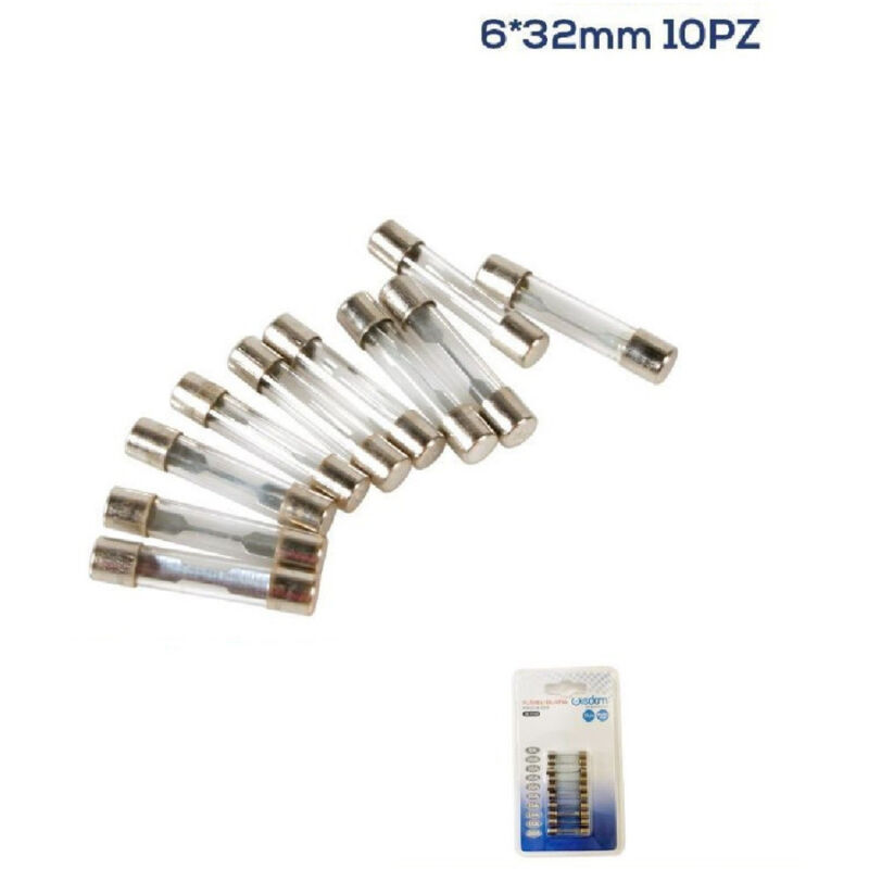 foto del prodotto wisdom set 10pz fusibili bilama maschi in vetro assortiti 12 32v 5a 10a 15a 20a xc 1312 