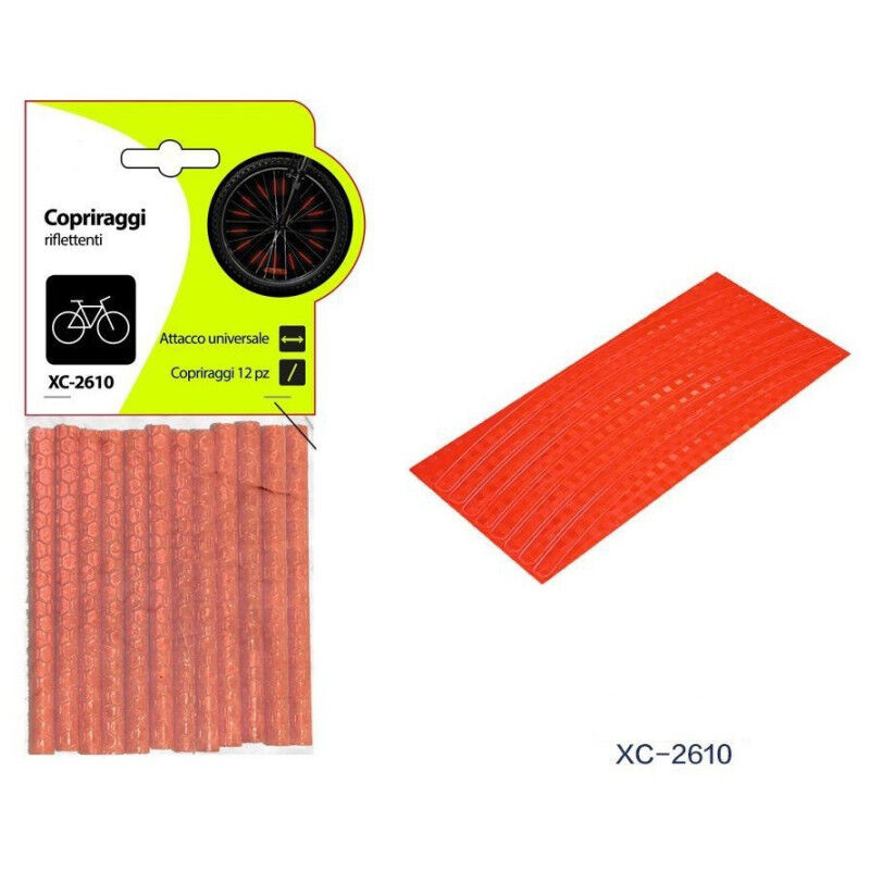 foto del prodotto wisdom set 12pezzi copriraggi riflettenti copri raggi fluo per ruota ruote bici xc 2610 