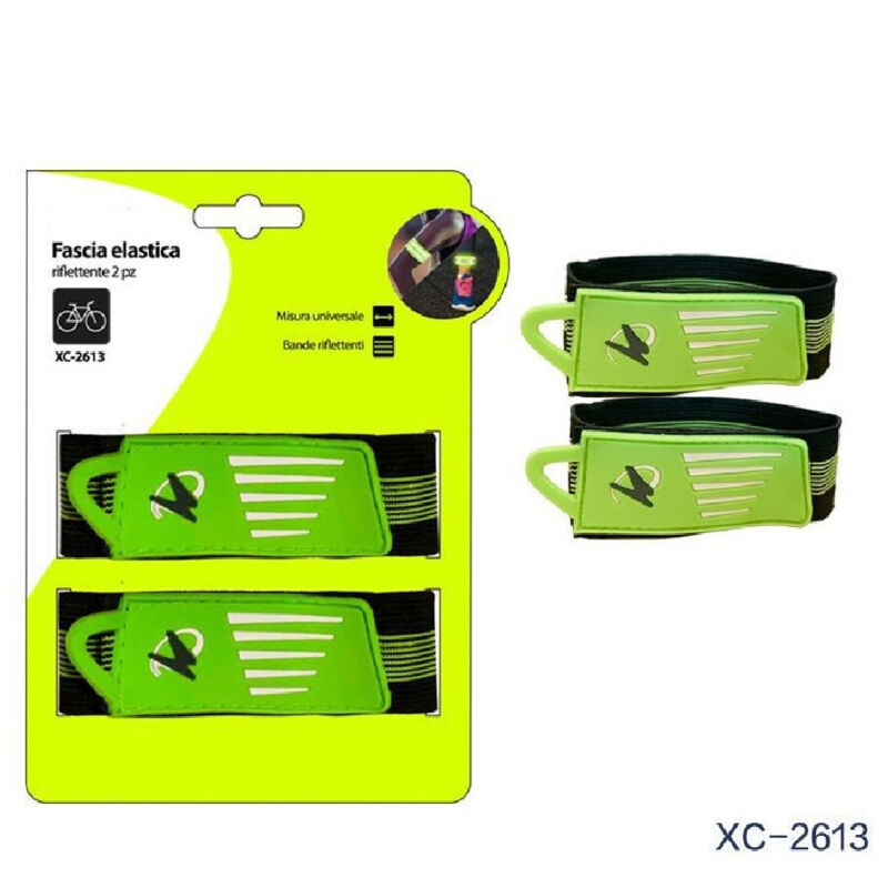 foto del prodotto wisdom set 2 pz fascia elastica riflettente bande catarifrangenti ciclismo bici xc 2613 