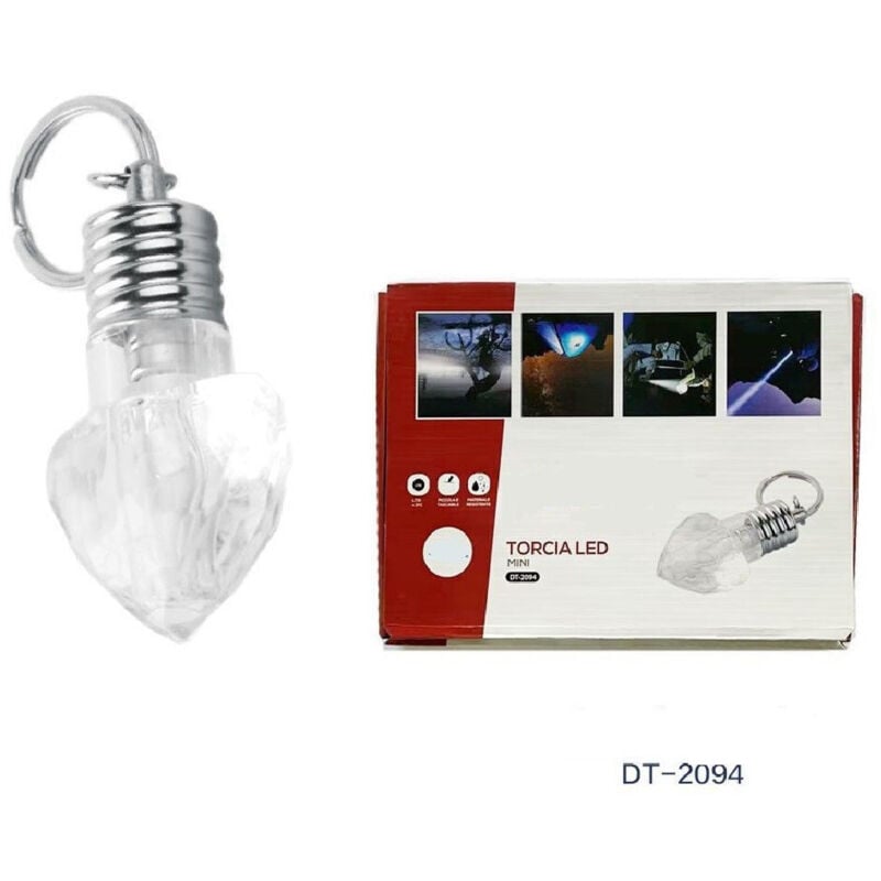 foto del prodotto wisdom set 3 pezzi mini torcia portachiavi led smd a forma di cuore tascabile dt 2094 