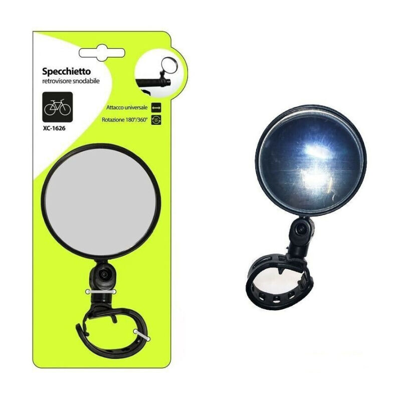 foto del prodotto wisdom specchietto retrovisore snodabile rotazione 180 360 per bici bicicletta xc1626 