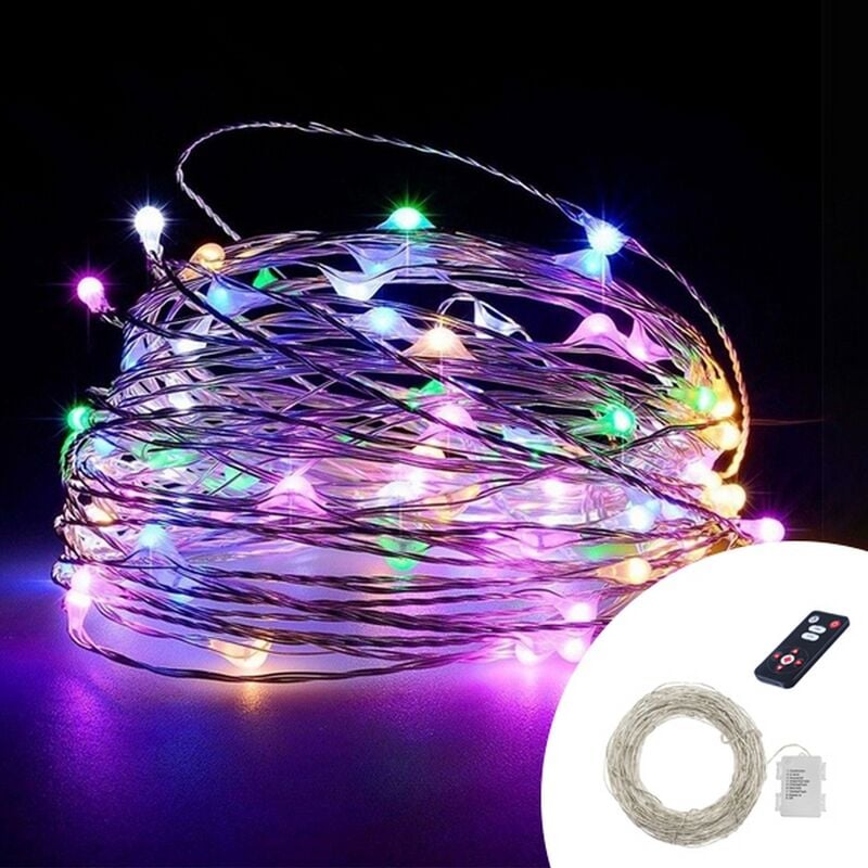 foto del prodotto wisdom stringa 15 metri da 150 microled multicolore a batteria con telecomando