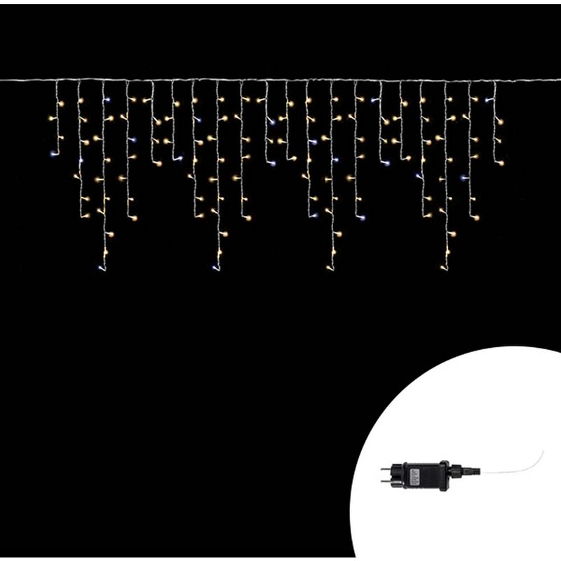 foto del prodotto wisdom tenda luminosa 6 metri prolungabile da 256 led bianco caldo fisso e bianco freddo intermittente da esterno