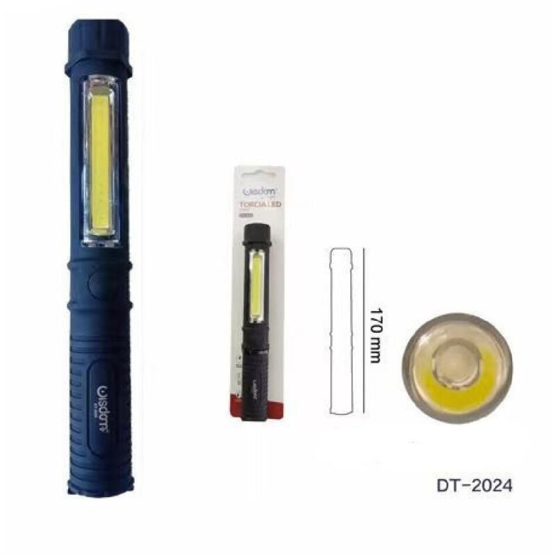 foto del prodotto wisdom torcia da lavoro lampada luce led portatile tascabile 170 mm emergenza dt 2024 