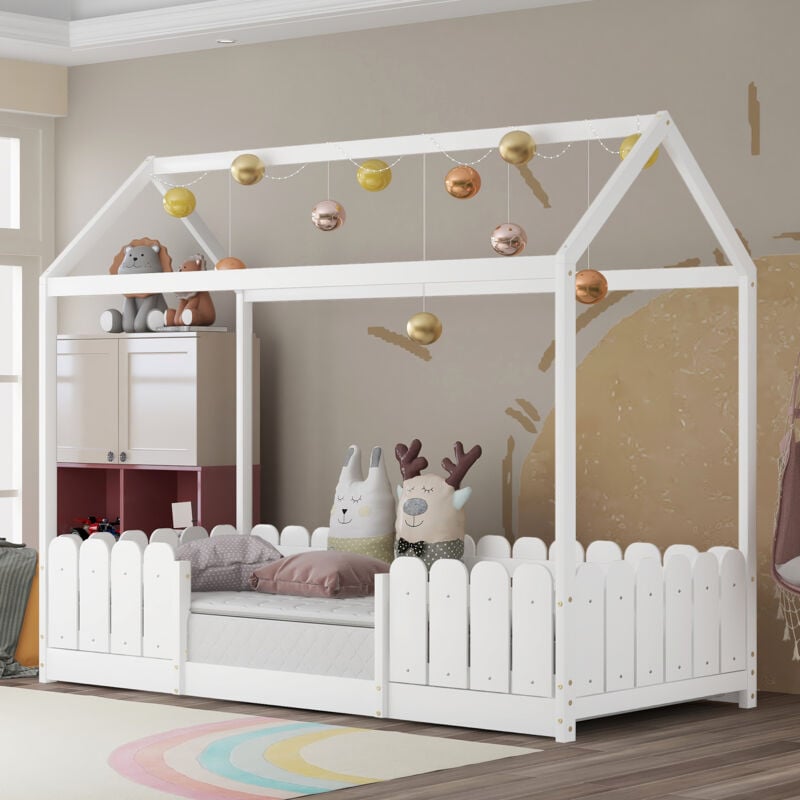 foto del prodotto wishdor letto a castello letto per bambini 90 x 200 cm in legno, bianco